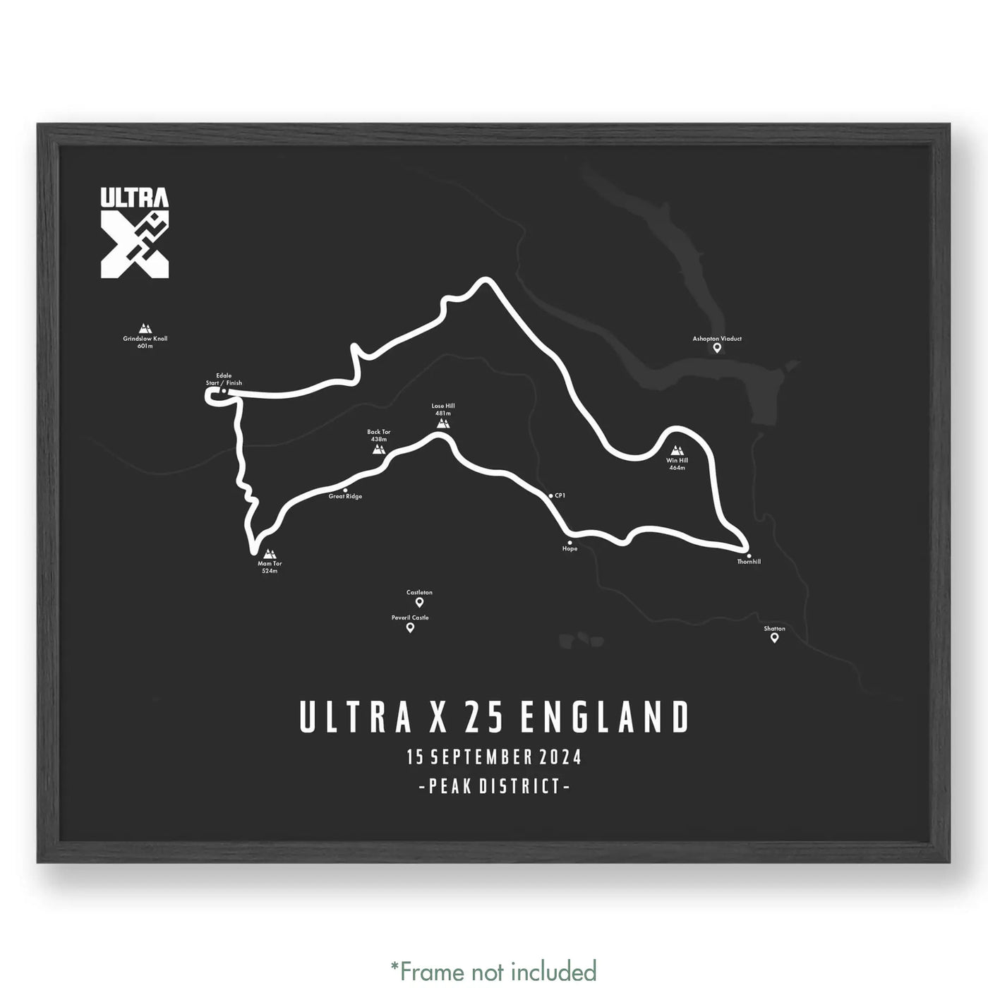 Ultra X England 12’’ X 16’’ / Grey 25Km | 2024 Poster