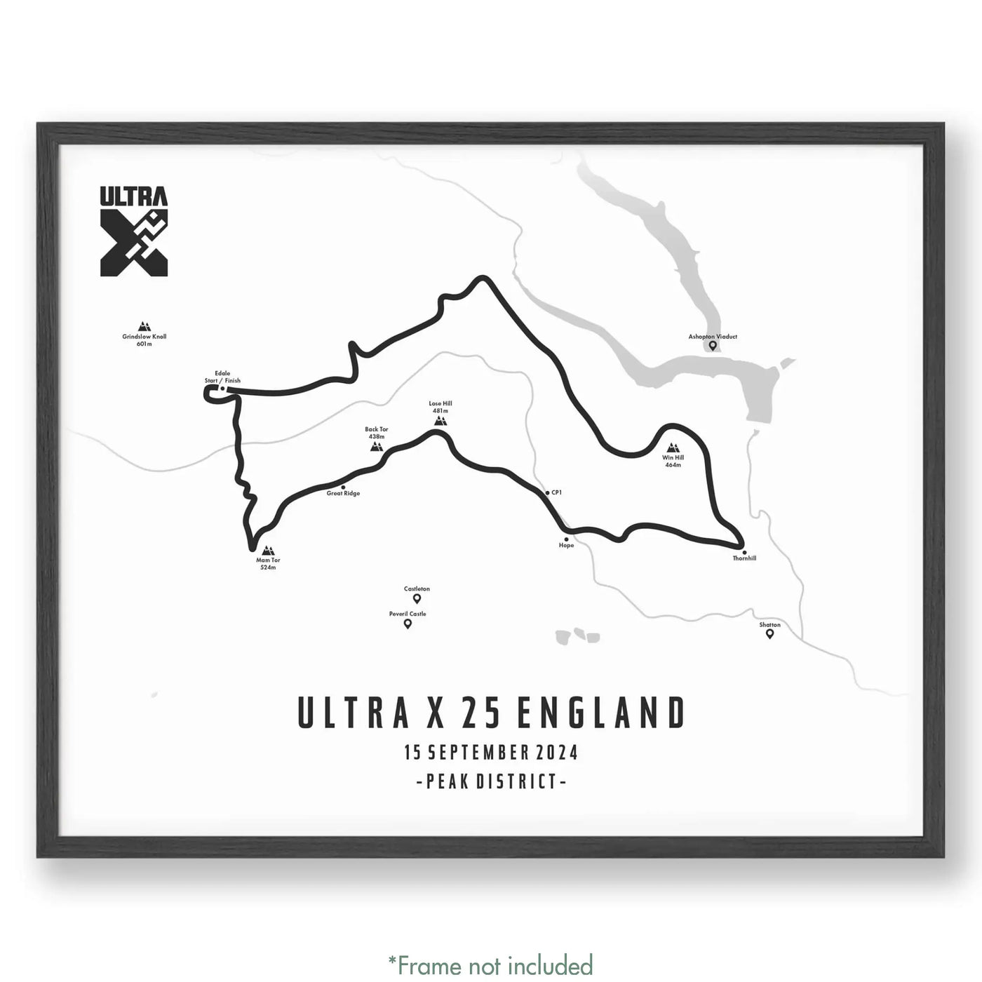 Ultra X England 12’’ X 16’’ / White 25Km | 2024 Poster