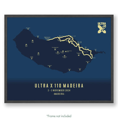 Trail Poster of Ultra X - Madeira 110 - Blue