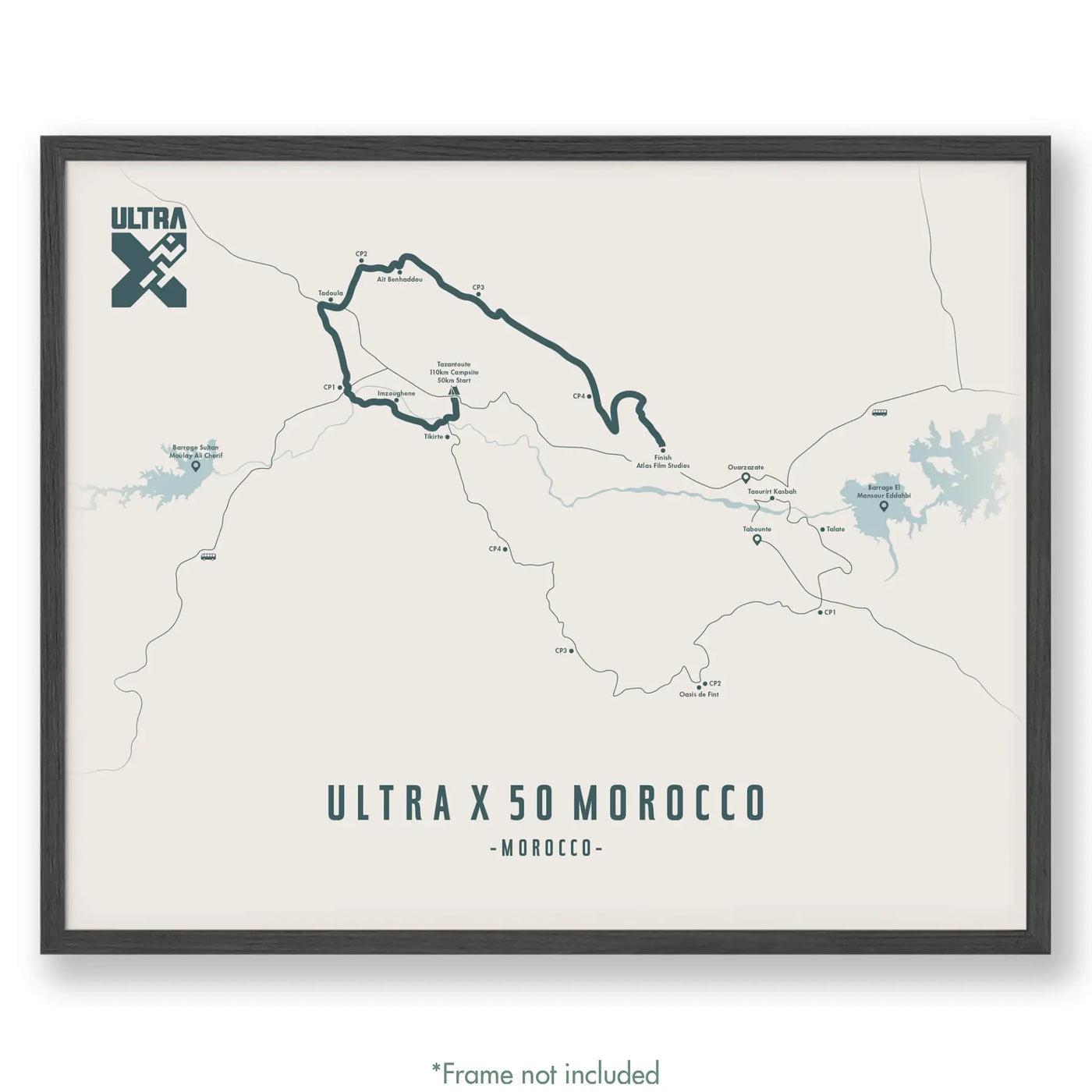 Ultra X Morocco 12’’ X 16’’ / Beige 50Km | 2023 Poster