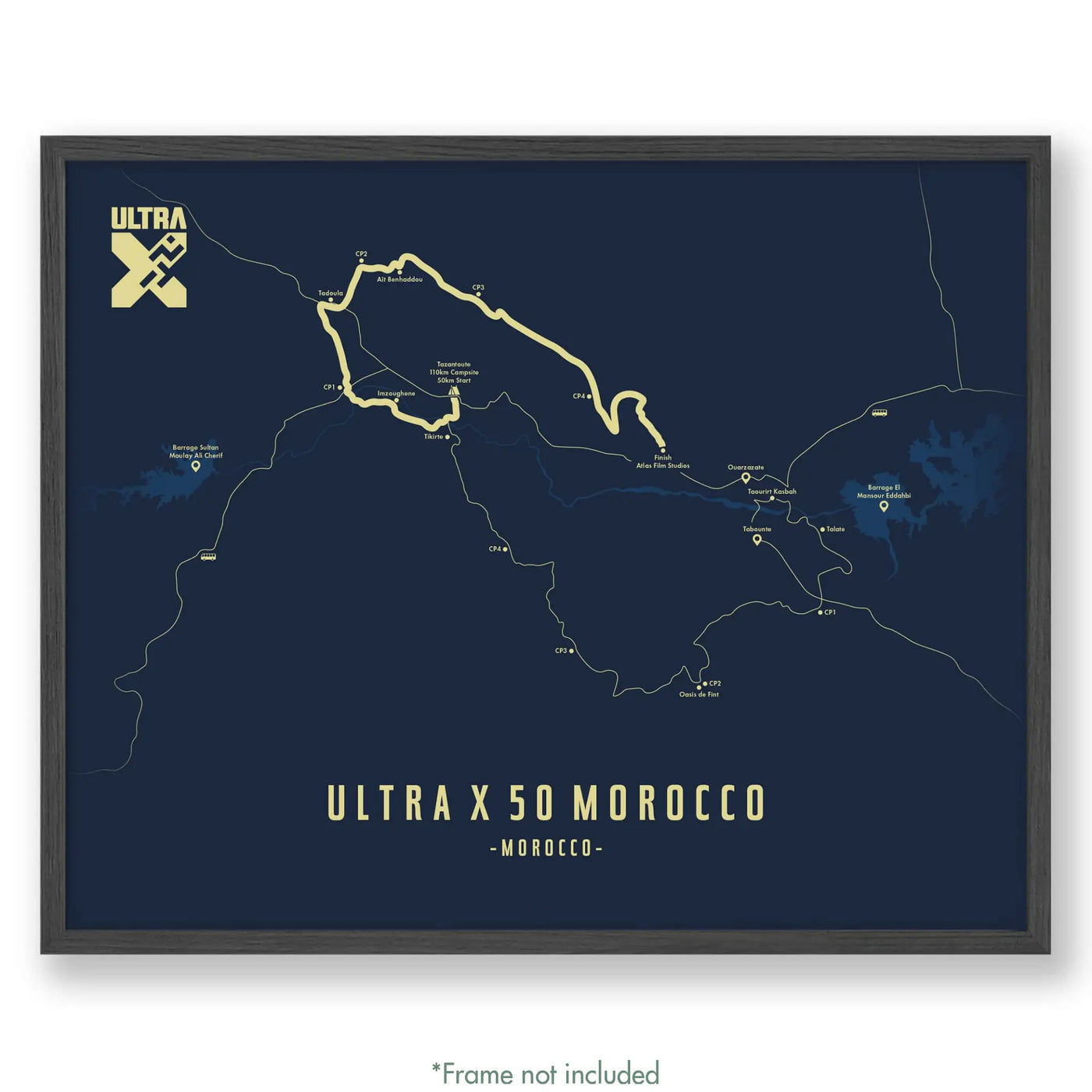 Ultra X Morocco 12’’ X 16’’ / Blue 50Km | 2023 Poster