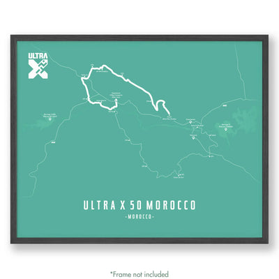 Ultra X Morocco 12’’ X 16’’ / Teal 50Km | 2023 Poster