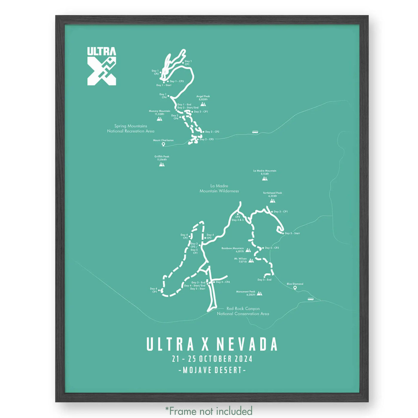 Trail Poster of Ultra X - Nevada - Teal