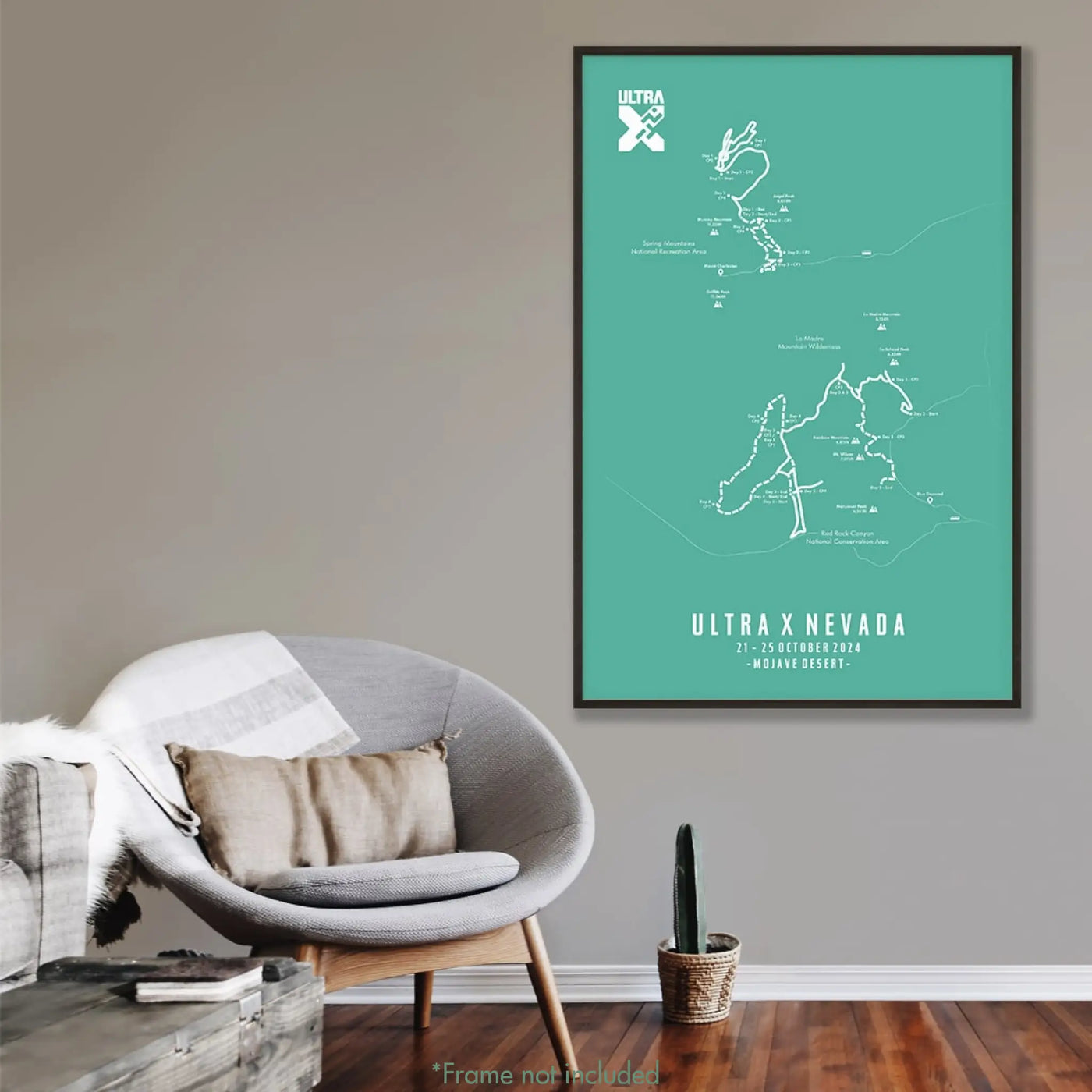 Trail Poster of Ultra X - Nevada - Teal Mockup