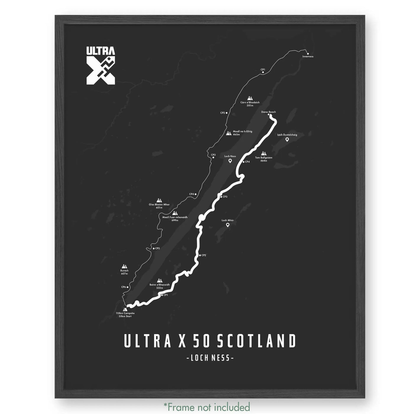 Ultra X Scotland 12’’ X 16’’ / Grey 50Km | 2023 Poster