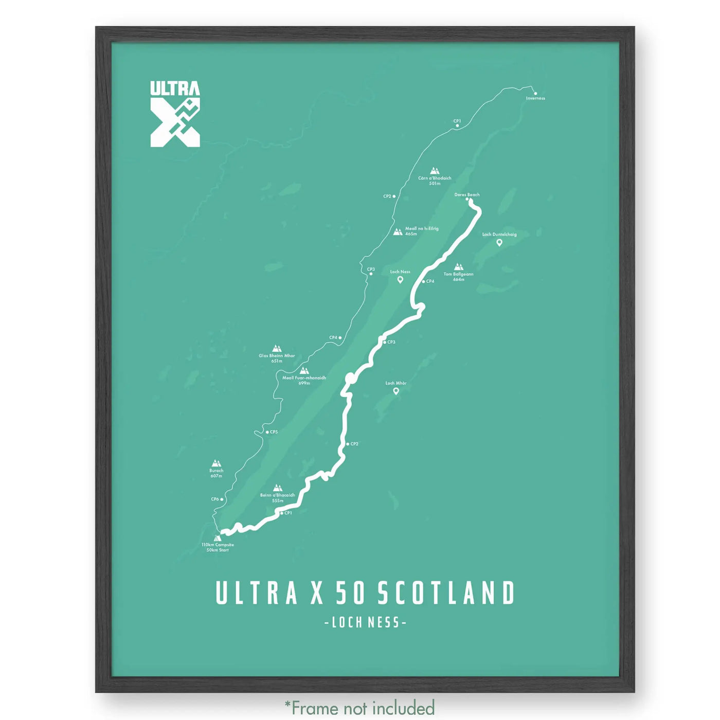 Ultra X Scotland 12’’ X 16’’ / Teal 50Km | 2023 Poster