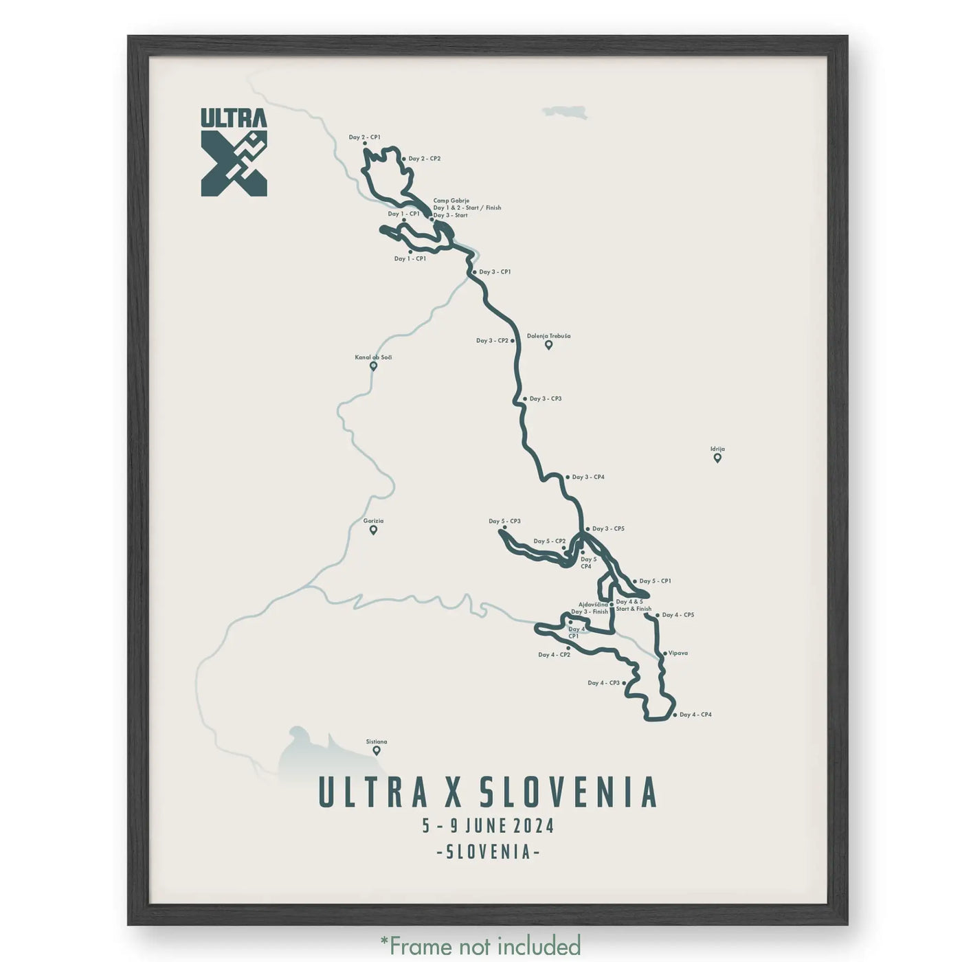 Trail Poster of Ultra X - Slovenia 220 - Beige