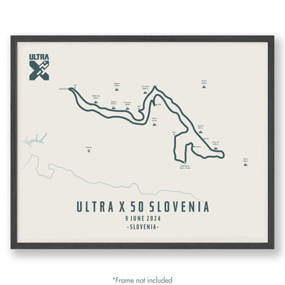 Ultra X Slovenia 12’’ X 16’’ / Beige 50Km | 2023 Poster