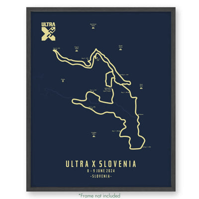 Ultra X Slovenia 12’’ X 16’’ / Blue 110Km | 2023 Poster