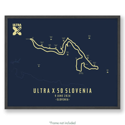 Ultra X Slovenia 12’’ X 16’’ / Blue 50Km | 2023 Poster