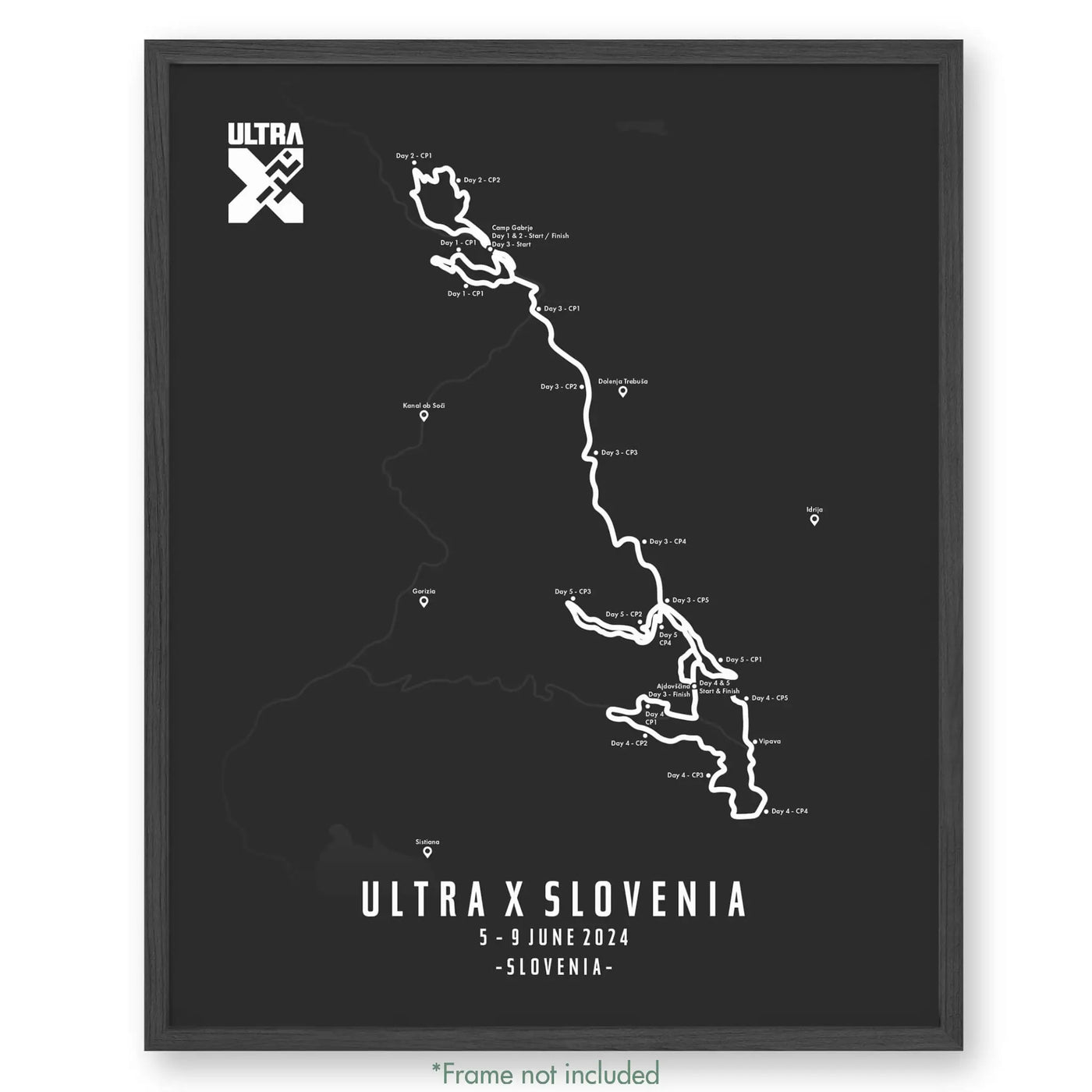 Trail Poster of Ultra X - Slovenia 220 - Grey