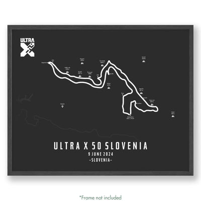 Ultra X Slovenia 12’’ X 16’’ / Grey 50Km | 2023 Poster