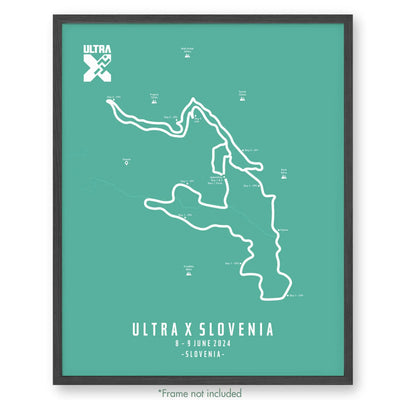 Ultra X Slovenia 12’’ X 16’’ / Teal 110Km | 2023 Poster