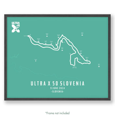 Ultra X Slovenia 12’’ X 16’’ / Teal 50Km | 2023 Poster