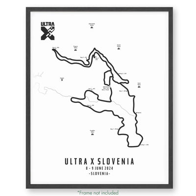 Ultra X Slovenia 12’’ X 16’’ / White 110Km | 2023 Poster