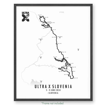 Trail Poster of Ultra X - Slovenia 220 - White