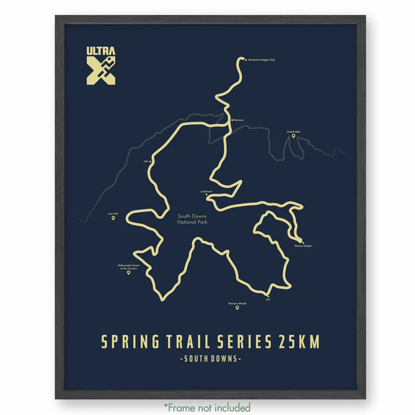 Trail Poster of Ultra X Spring Trail Series 25km - Blue