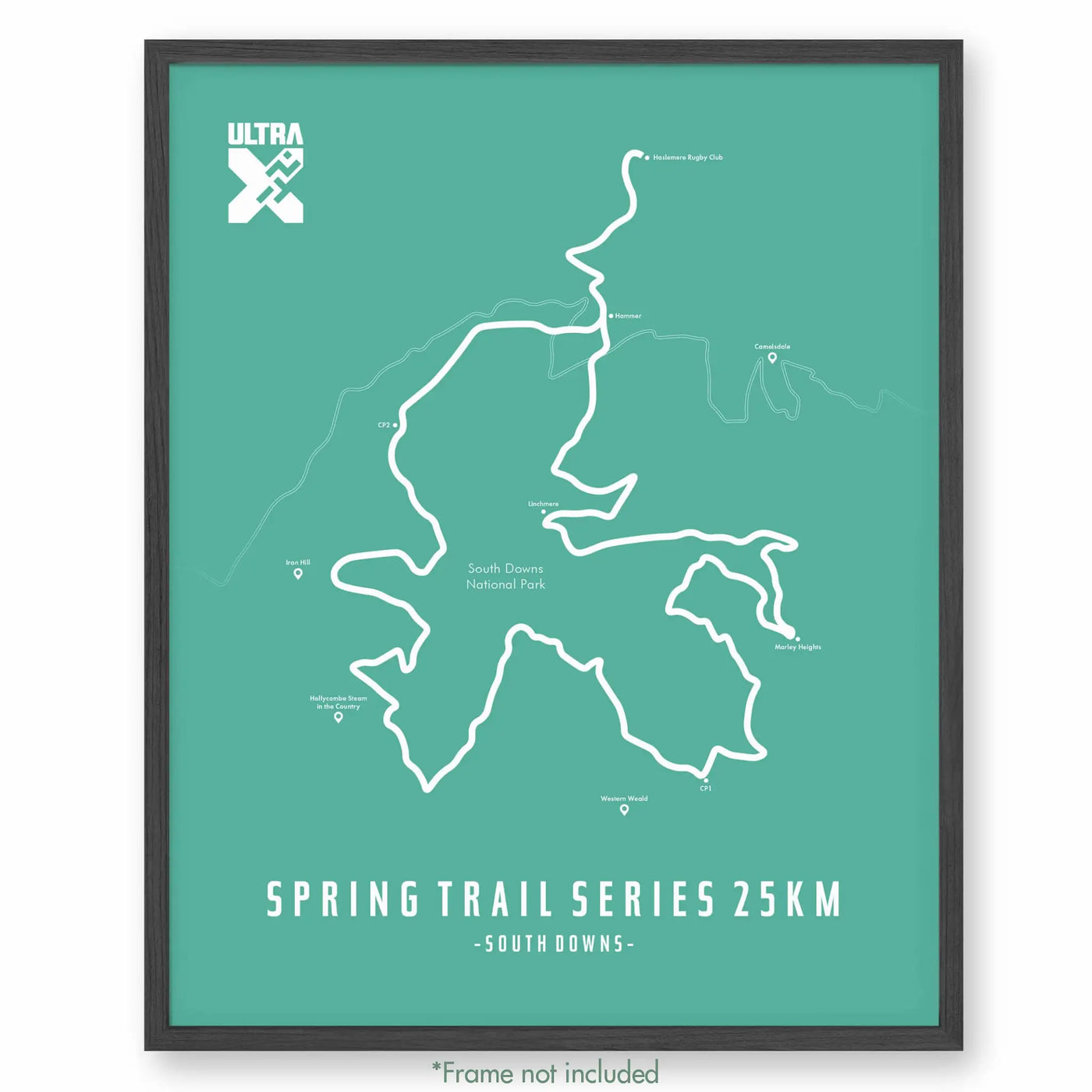 Trail Poster of Ultra X Spring Trail Series 25km - Teal