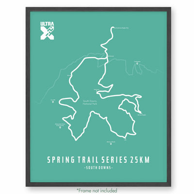 Trail Poster of Ultra X Spring Trail Series 25km - Teal