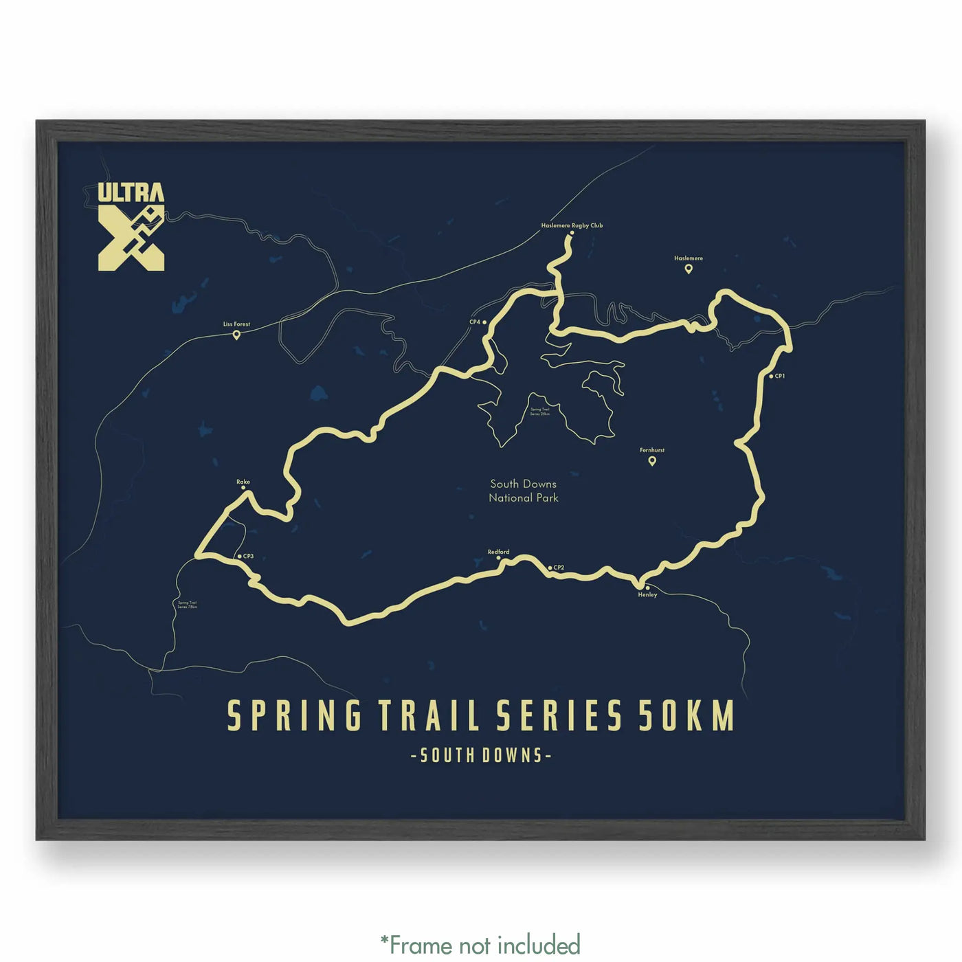 Trail Poster of Ultra X Spring Trail Series 50km - Blue