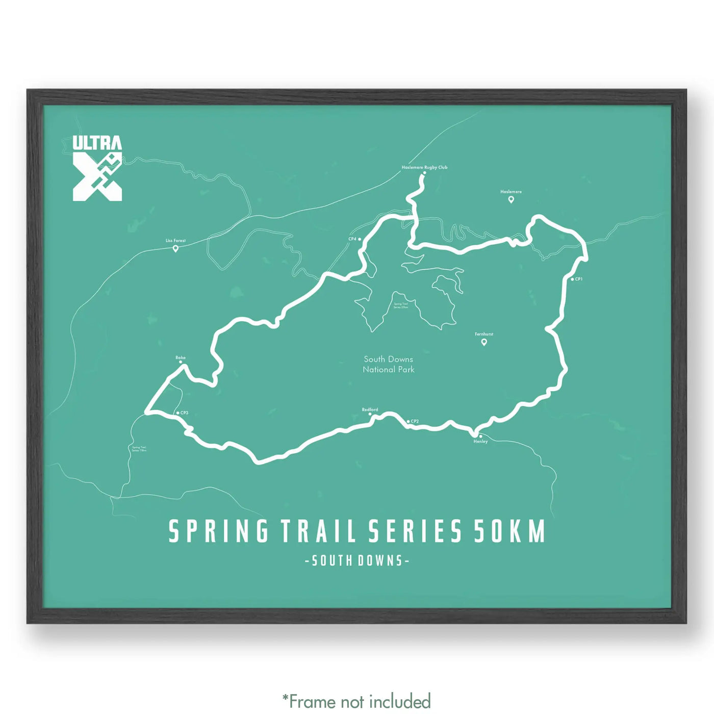 Trail Poster of Ultra X Spring Trail Series 50km - Teal