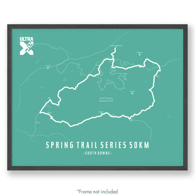 Trail Poster of Ultra X Spring Trail Series 50km - Teal