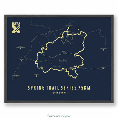 Trail Poster of Ultra X Spring Trail Series 75km - Blue