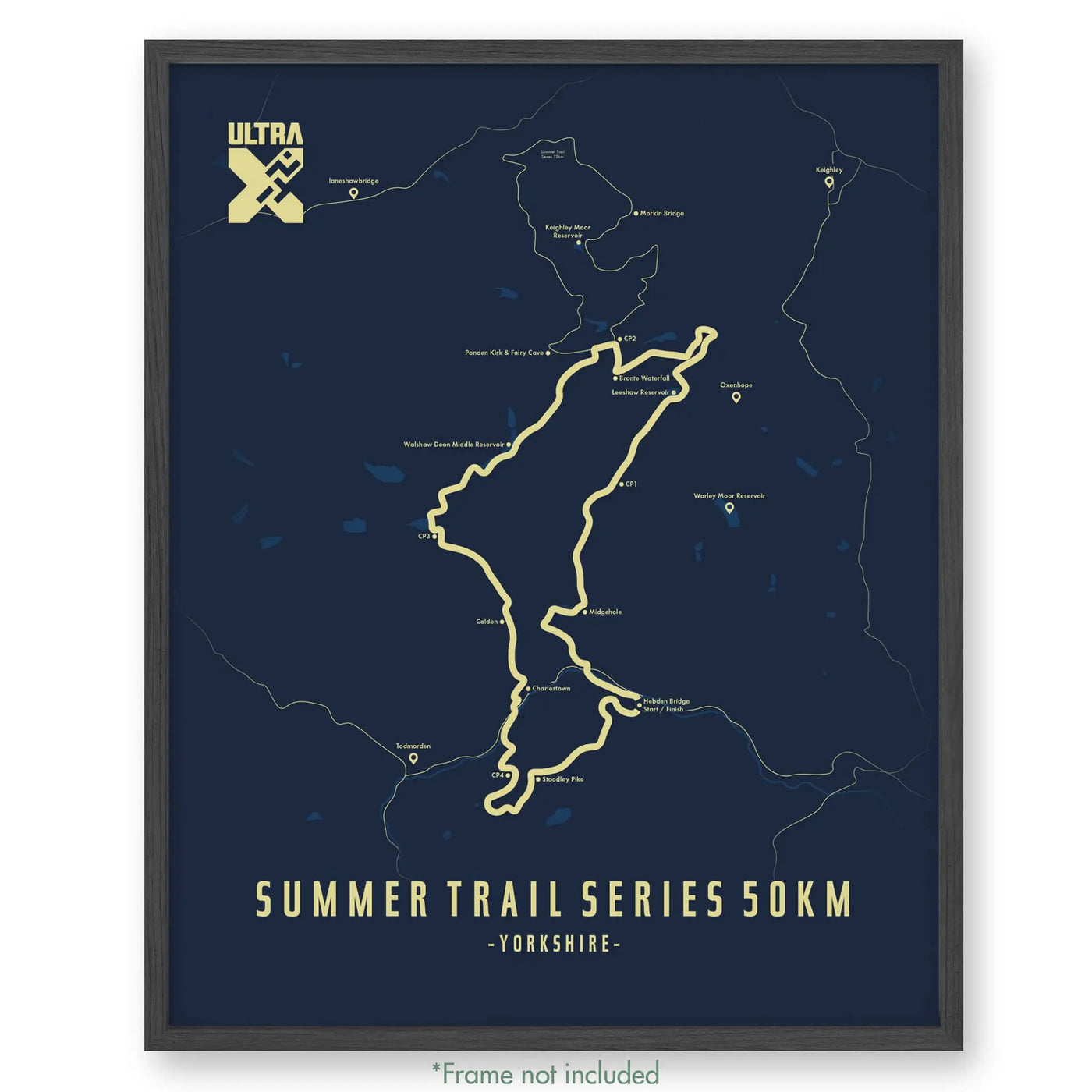 Ultra X Summer Trail Series 12’’ X 16’’ / Blue 50Km | 2023 Poster