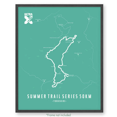 Ultra X Summer Trail Series 12’’ X 16’’ / Teal 50Km | 2023 Poster