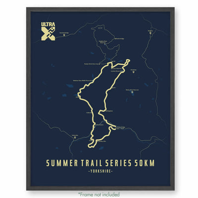 Trail Poster of Ultra X Summer Trail Series 50km - Blue