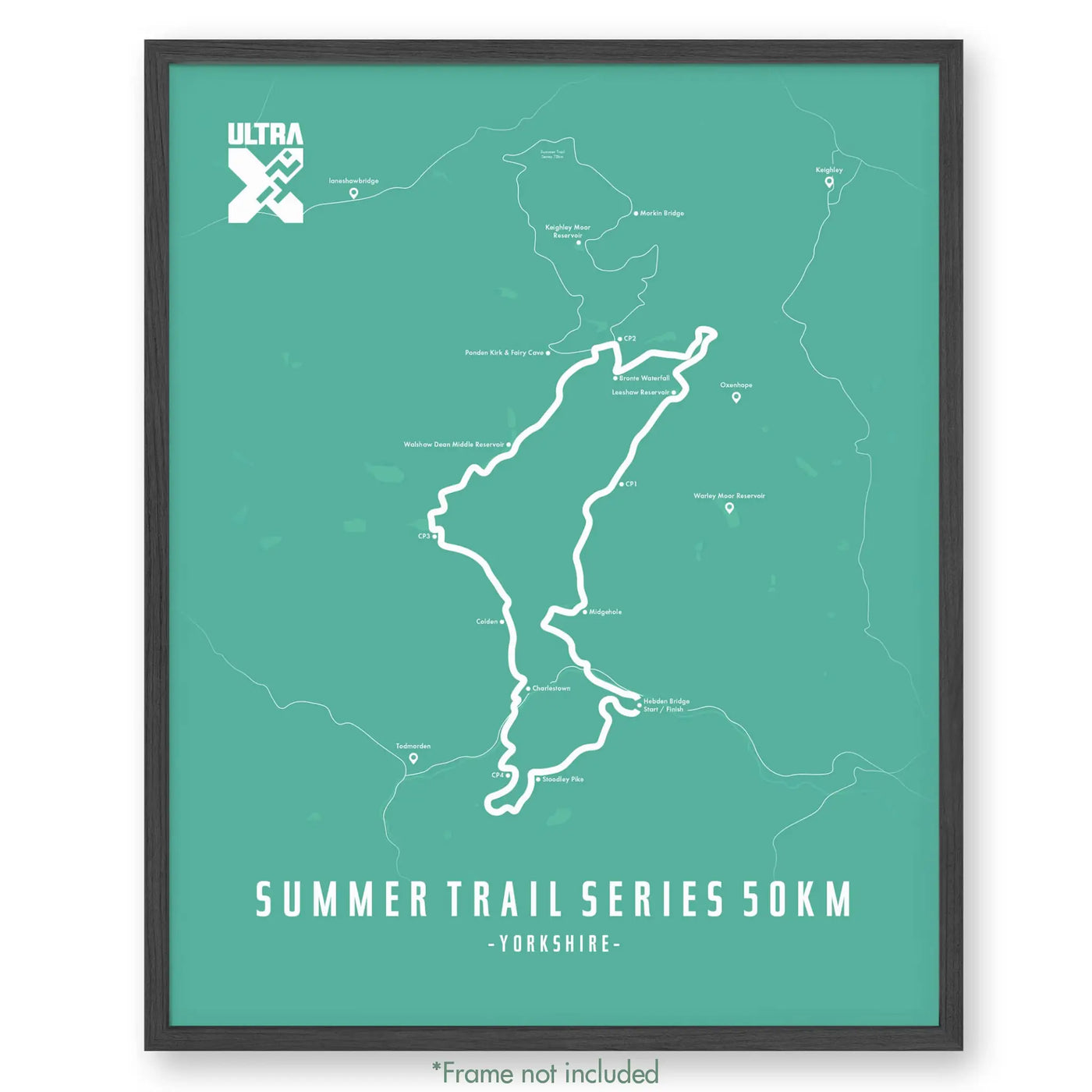 Trail Poster of Ultra X Summer Trail Series 50km - Teal