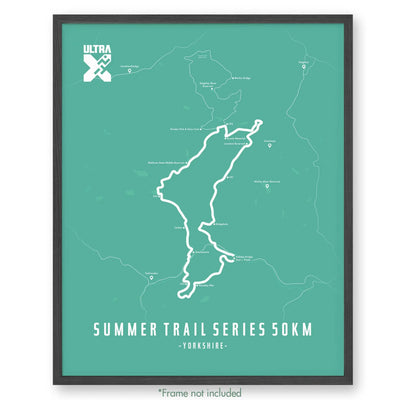 Trail Poster of Ultra X Summer Trail Series 50km - Teal