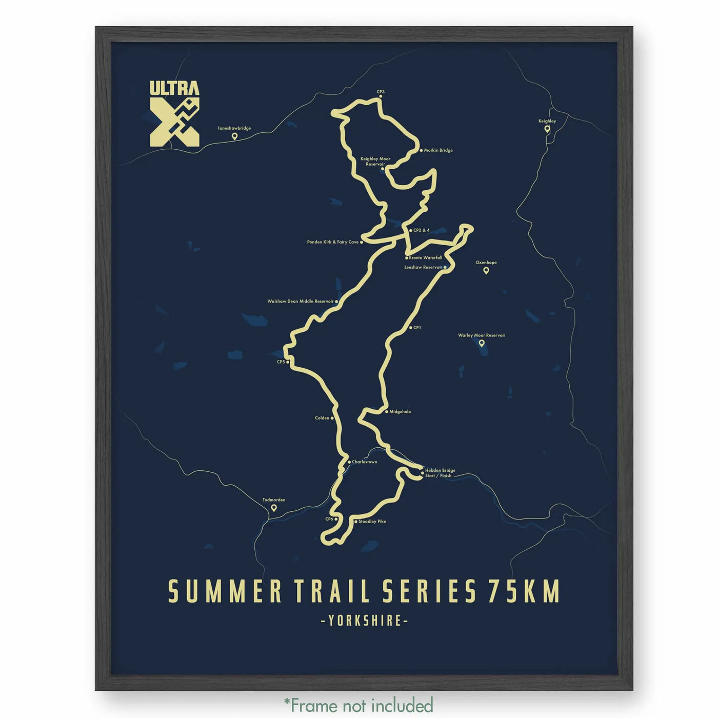 Trail Poster of Ultra X Summer Trail Series 75km - Blue
