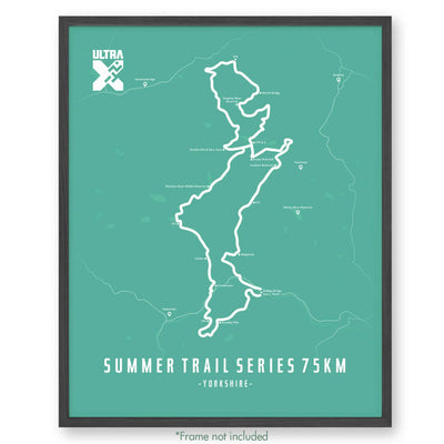 Trail Poster of Ultra X Summer Trail Series 75km - Teal