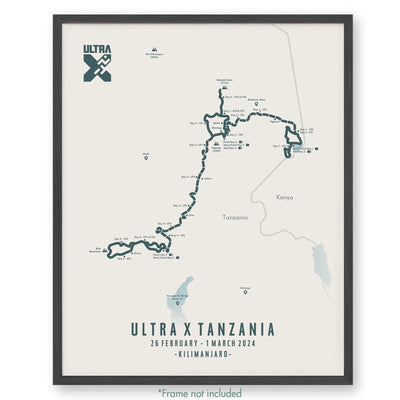 Trail Poster of Ultra X - Tanzania - Beige