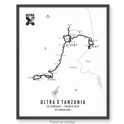 Trail Poster of Ultra X - Tanzania - White