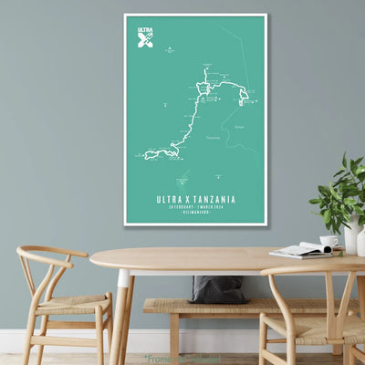 Trail Poster of Ultra X - Tanzania - Teal Mockup