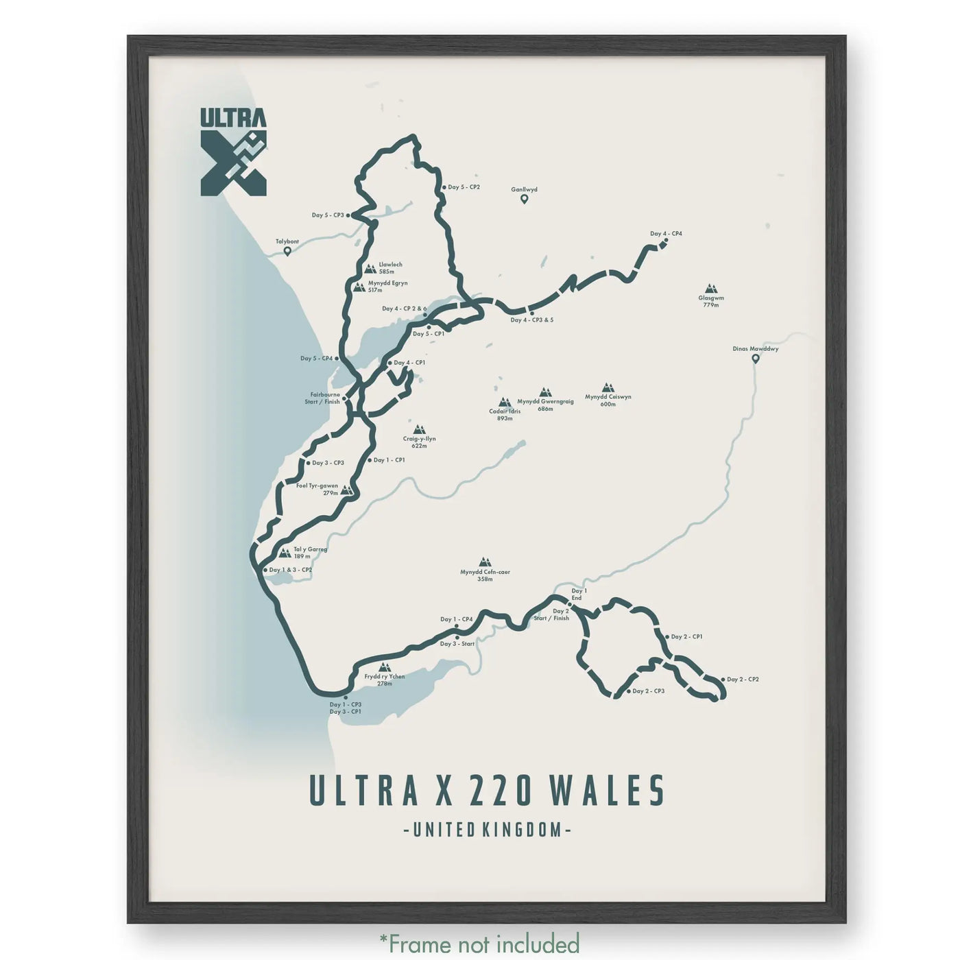 Ultra X Wales 12’’ X 16’’ / Beige 220Km | 2023 Poster