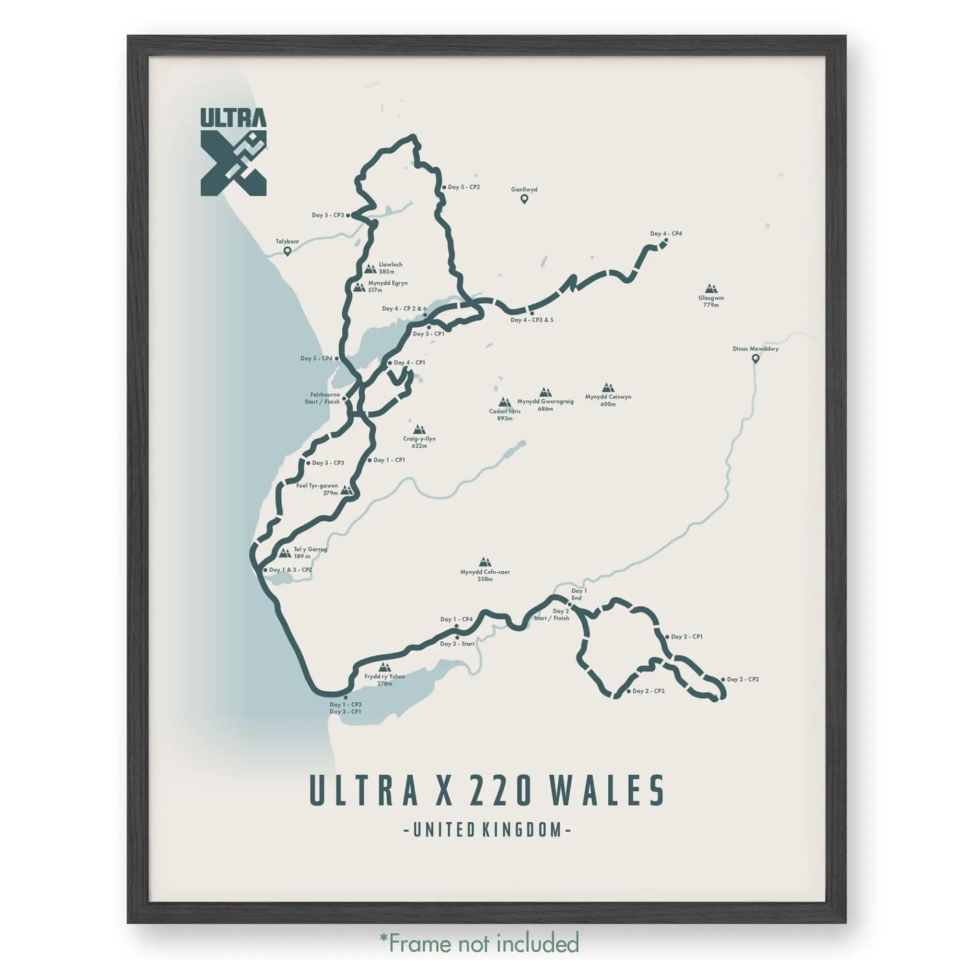 Trail Poster of Ultra X - Wales 220 - Beige