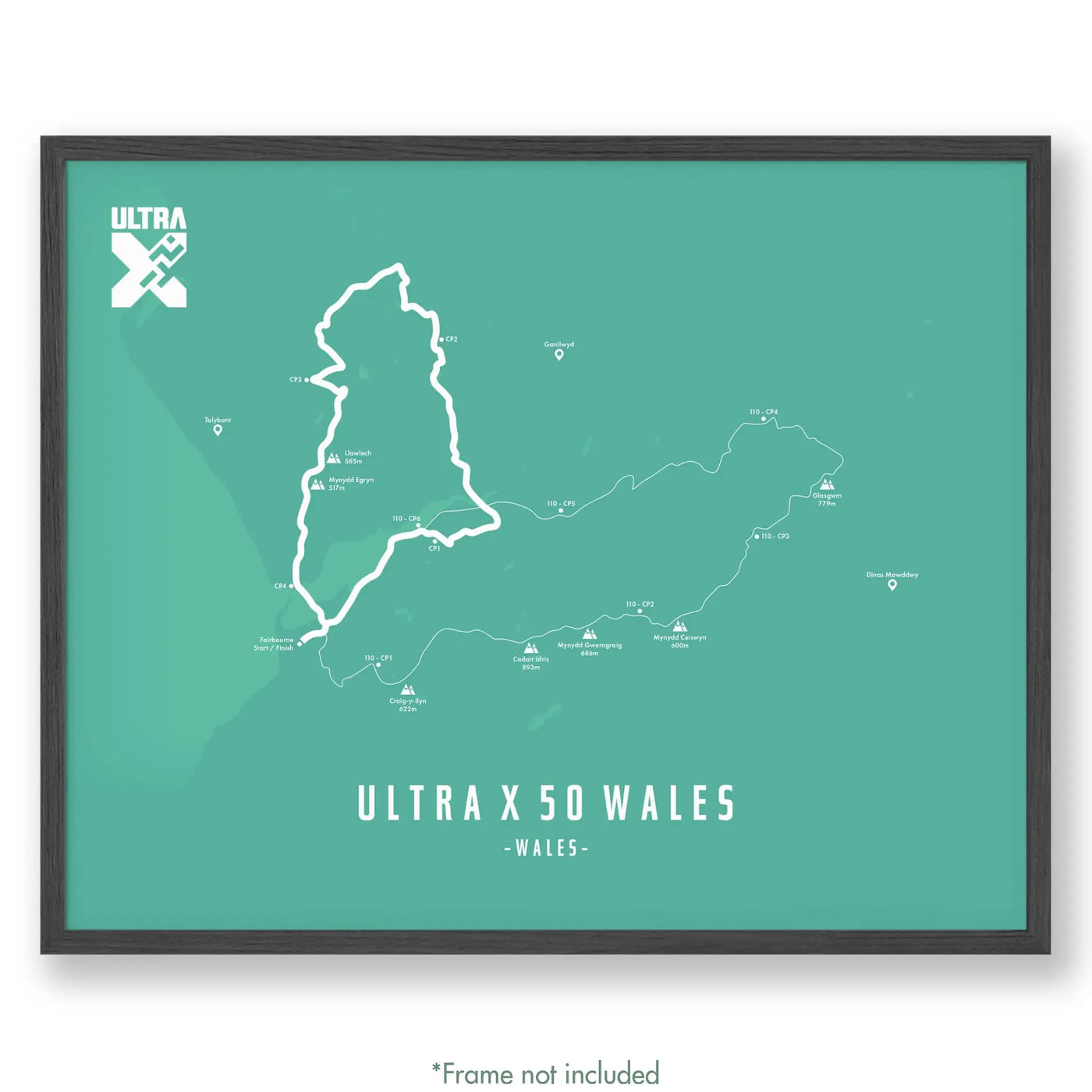 Ultra X Wales 12’’ X 16’’ / Teal 50Km | 2023 Poster