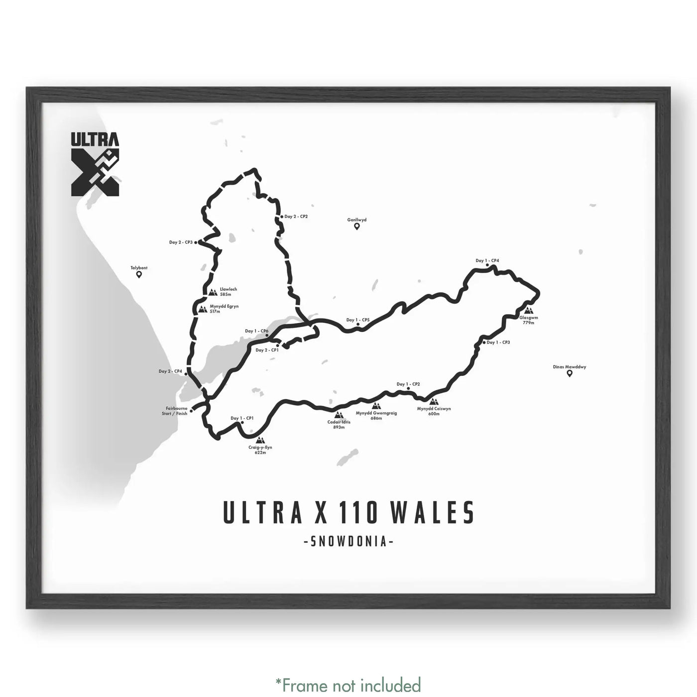 Trail Poster of Ultra X - Wales 110 - White