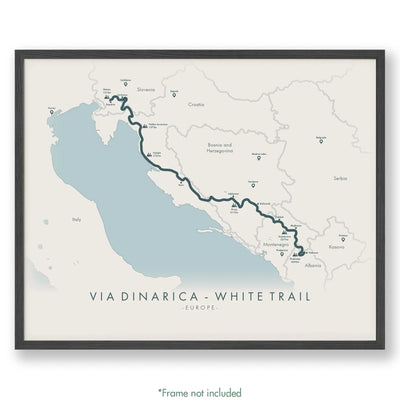 Trail Poster of Via Dinarica - White Trail - Beige
