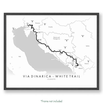 Trail Poster of Via Dinarica - White Trail - White