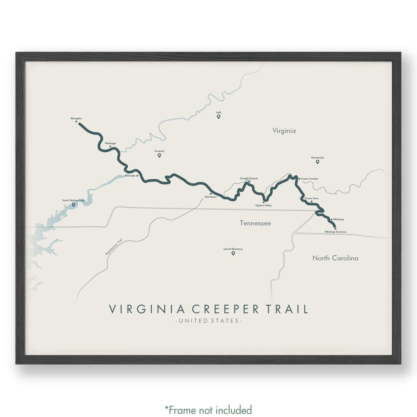 Trail Poster of Virginia Creeper Trail - Beige