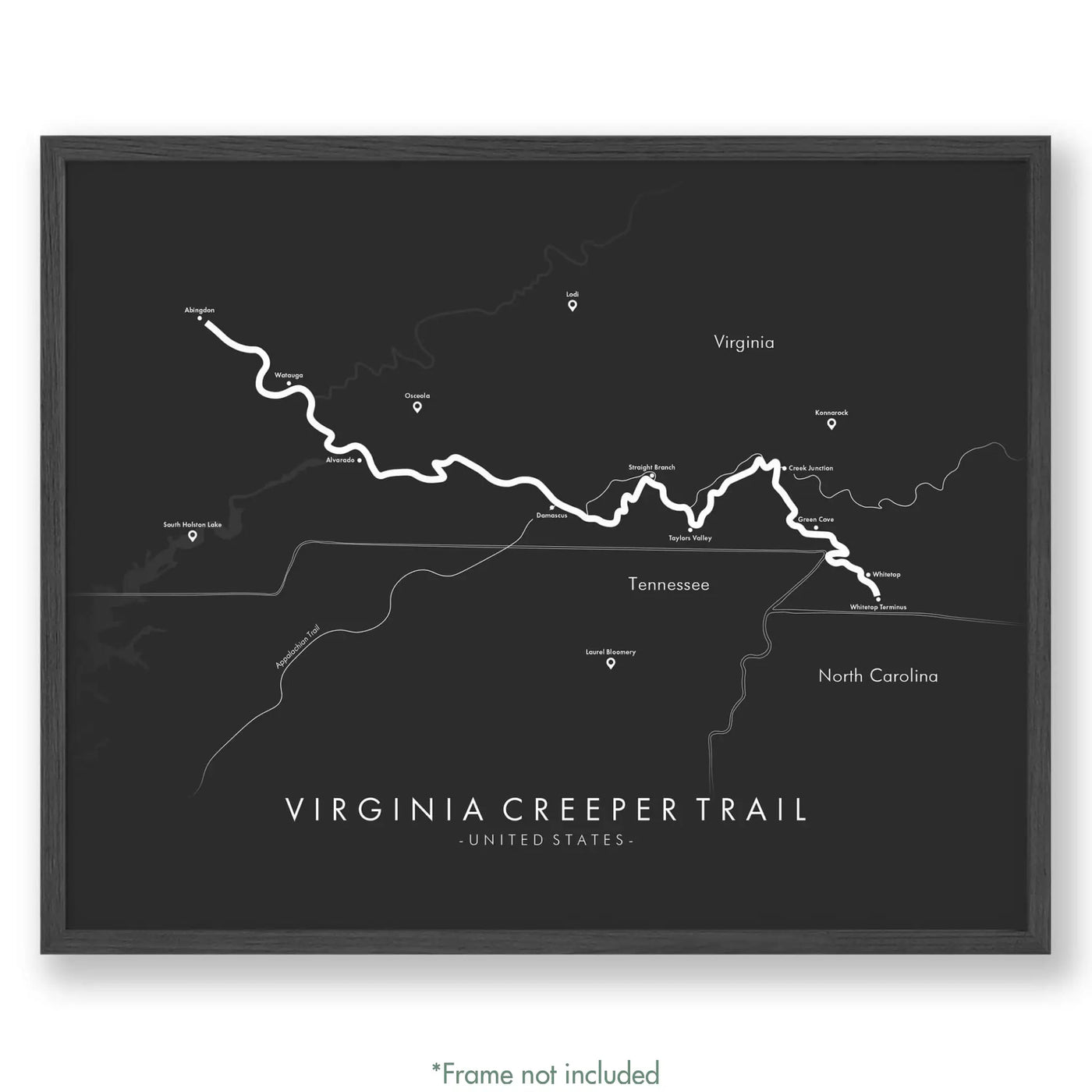 Trail Poster of Virginia Creeper Trail - Grey