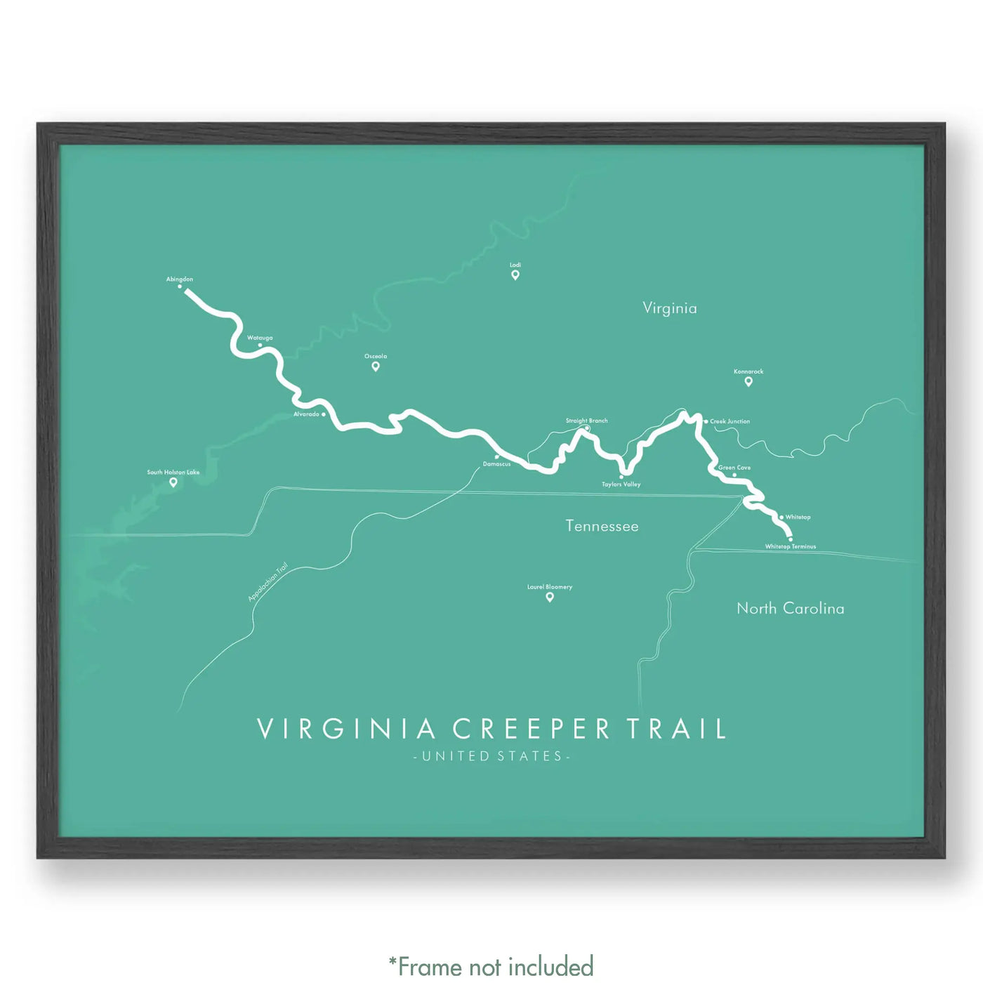 Trail Poster of Virginia Creeper Trail - Teal