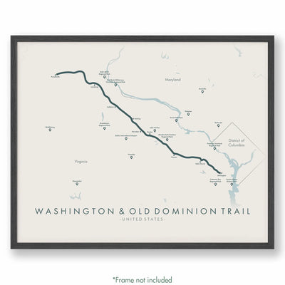 Trail Poster of Washington & Old Dominion Trail - Beige