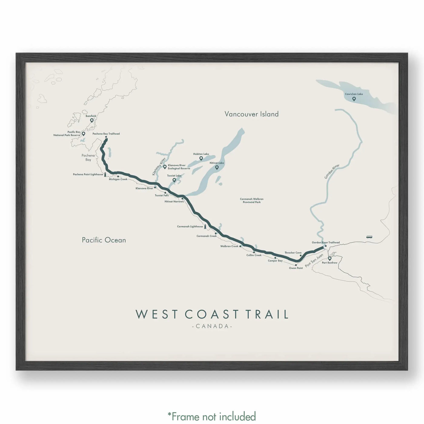 Trail Poster of West Coast Trail - Beige