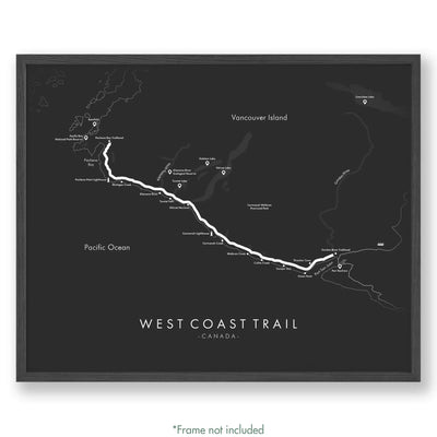 Trail Poster of West Coast Trail - Grey