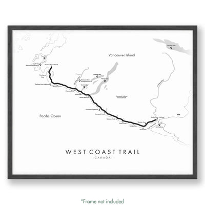 Trail Poster of West Coast Trail - White
